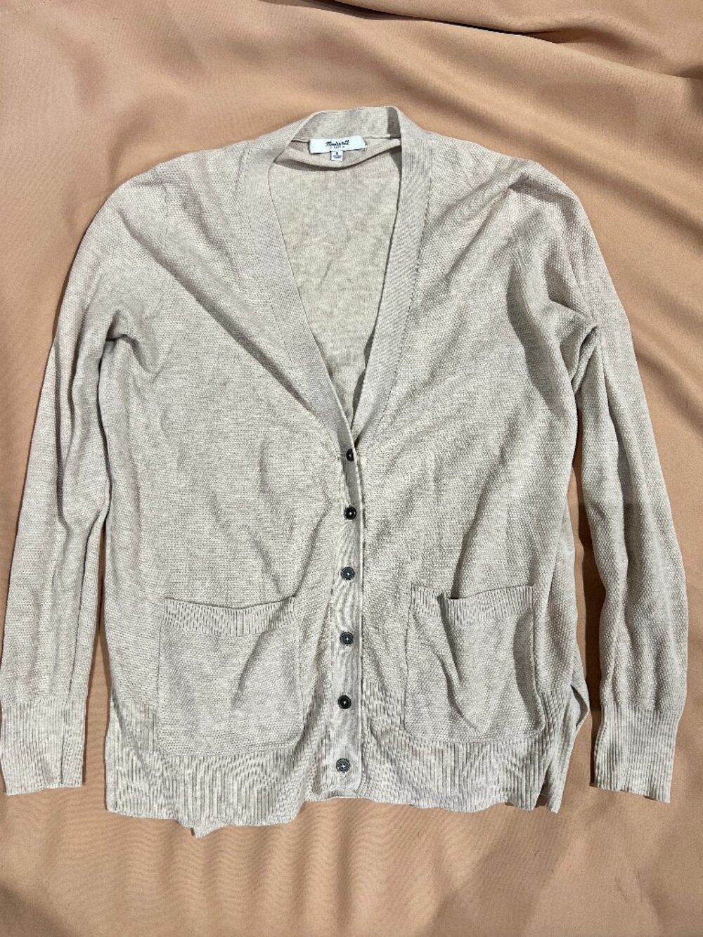 Madewell 1937 Cotton Button Front Cardigan Sweater Oatmeal‎ Beige Size S